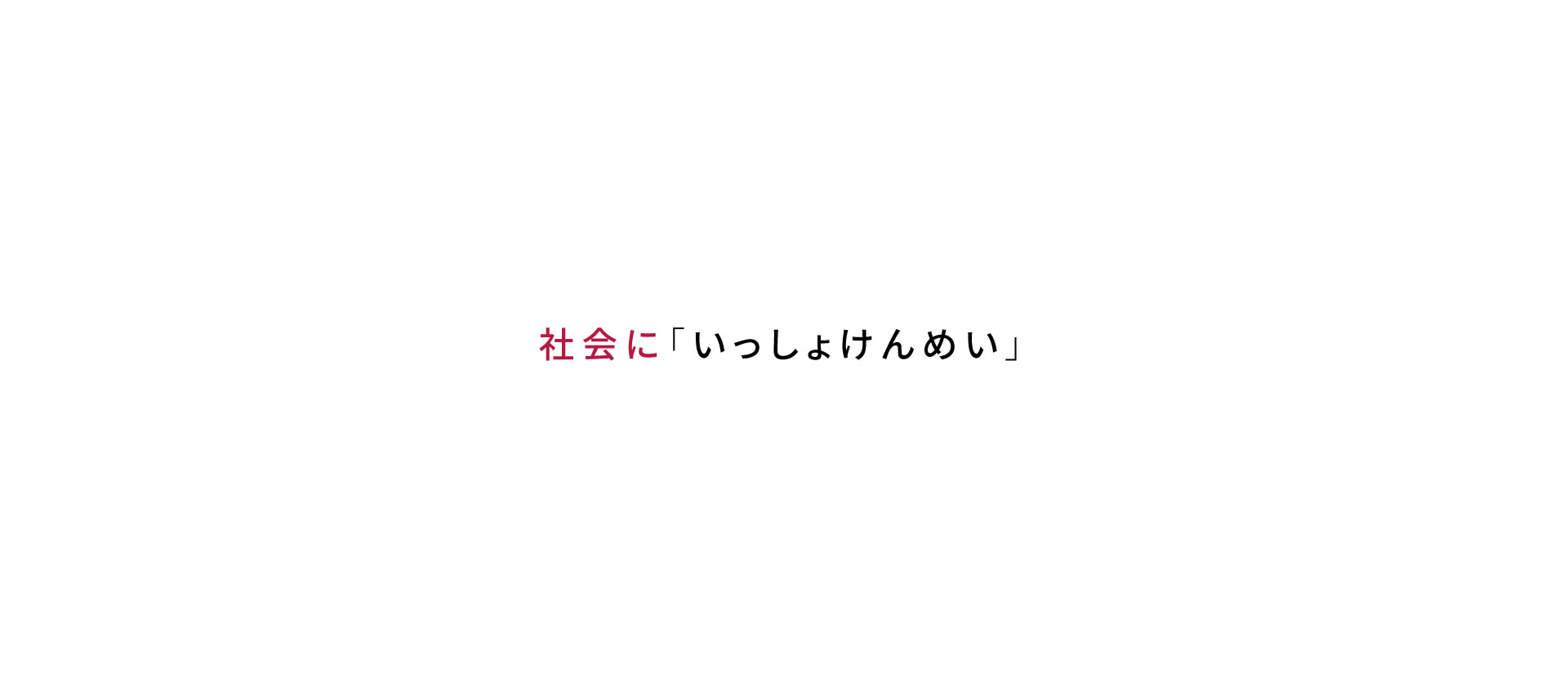 社会に「いっしょけんめい」
